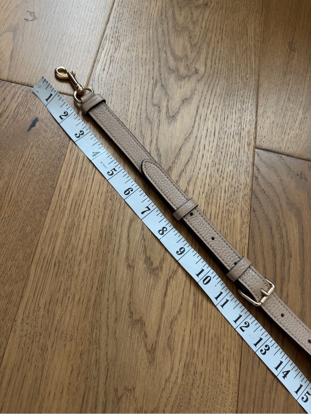 Coach Adjustable Purse Strap - Beige/Taupe & Gold - Like New - Picture 4 of 5